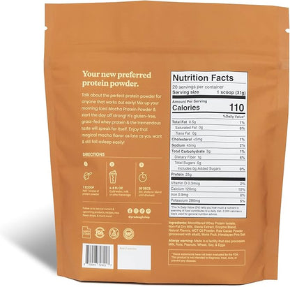 ProDough Gourmet Whey Isolate Hydrolized Protein Powder for Shake Mix- Easy Digest Enzyme Blend, 25g Protein per Serving, Natural Ingredients, Gluten Free, Keto Friendly (Iced Mocha)