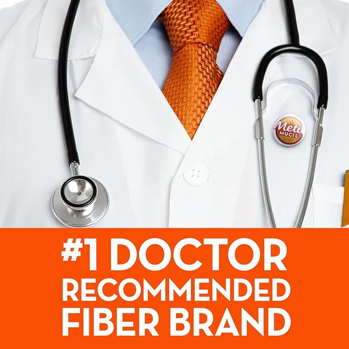 Metamucil Fiber, 4-in-1 Psyllium Fiber Supplement Powder with Real Sugar, Orange Smooth Flavored Drink, 72 Servings (Packaging May Vary), Coarse Texture, 1.9 Pound (Pack of 1)