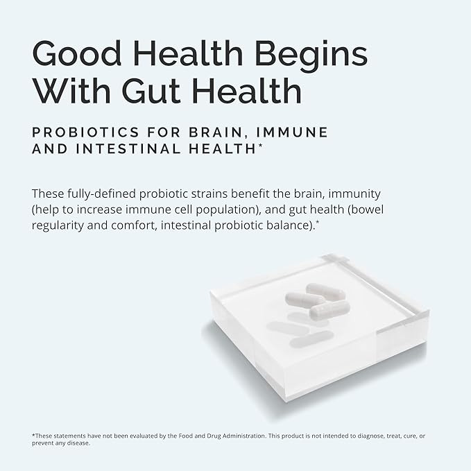 Dr Amen BrainMD ProBrainBiotics MAX - 30 Capsules - Probiotics for Brain, Immune & Intestinal Health - Gluten Free - 30 Servings