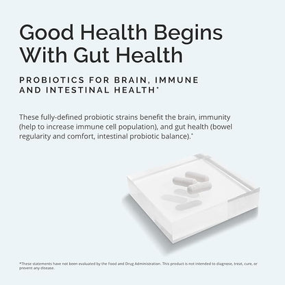 Dr Amen BrainMD ProBrainBiotics MAX - 30 Capsules - Probiotics for Brain, Immune & Intestinal Health - Gluten Free - 30 Servings