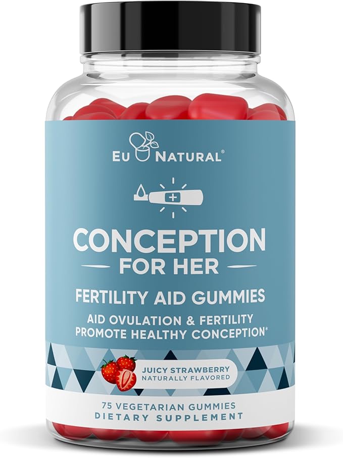 Conception for Her Fertility Gummies - Fertility Supplements for Women with Myo Inositol, Folate & More Essential Nutrients - Delicious Juicy Strawberry Hormone Balance Vitamins, 75 ct Gummies