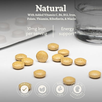 Floradix by Salus Iron Tablets - Energy Support Supplement for Men & Women - Natural Iron Supplement with B Vitamins & Vitamin C - Non-GMO, Vegetarian & Lactose-Free - 80 Tablets