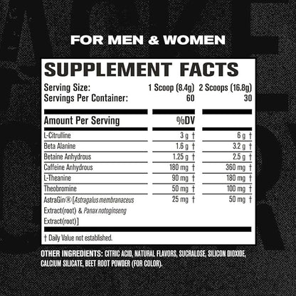 NITROSURGE Pre Workout Supplement - Endless Energy, Instant Strength Gains, Clear Focus, Intense Pumps - Nitric Oxide Booster & Powerful Preworkout Energy Powder - 60 Servings, Cherry Limeade