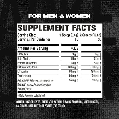 NITROSURGE Pre Workout Supplement - Endless Energy, Instant Strength Gains, Clear Focus, Intense Pumps - Nitric Oxide Booster & Powerful Preworkout Energy Powder - 60 Servings, Cherry Limeade