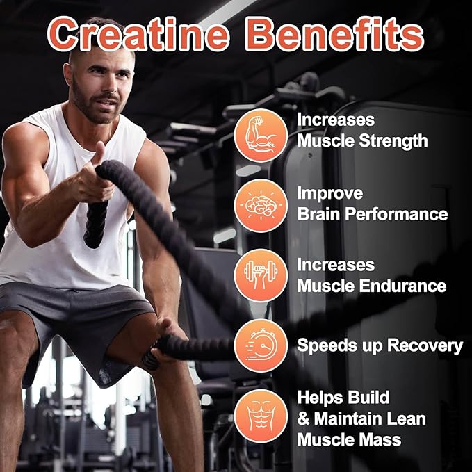 Creatine Monohydrate Gummies 5600mg for Men & Women, 120CT Chewable Creatine Gummies for Muscle Support, Energy Boost, 5.6g of Creatine Monohydrate per Serving - Sugar Free (Blueberry strawberry)