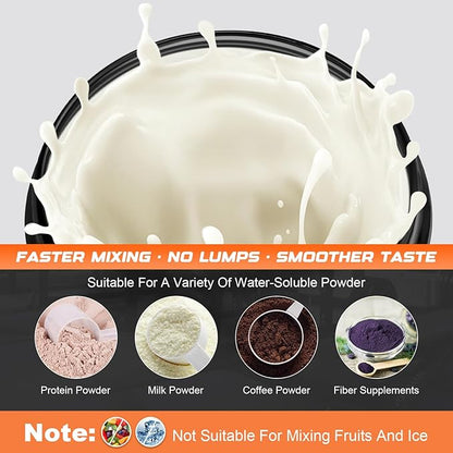 Electric Protein Shaker Bottle, Lockable Electric Blender Cup, 24oz Tritan USB Rechargeable Mixer, Portable Blender Shaker Cups for Protein Shakes for Men Women, Black and Orange