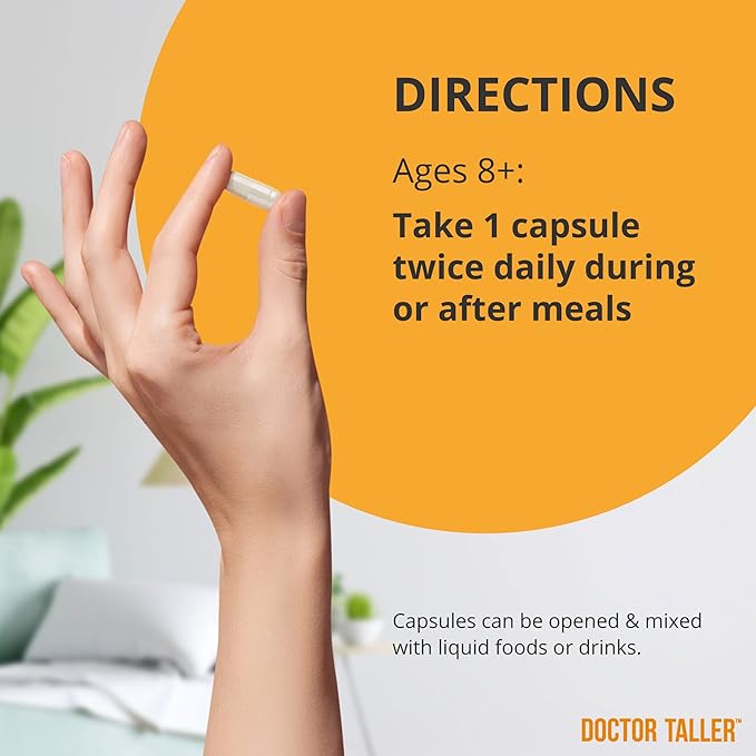 NuBest Doctor Taller - Bone Strength Supports, Enhance Immune System - Keto with Calcium, Vitamin D3, Vitamin K2, Amino Acids & Herbs for Children (8+) - 60 Vegan Capsules | 1 Month Supply