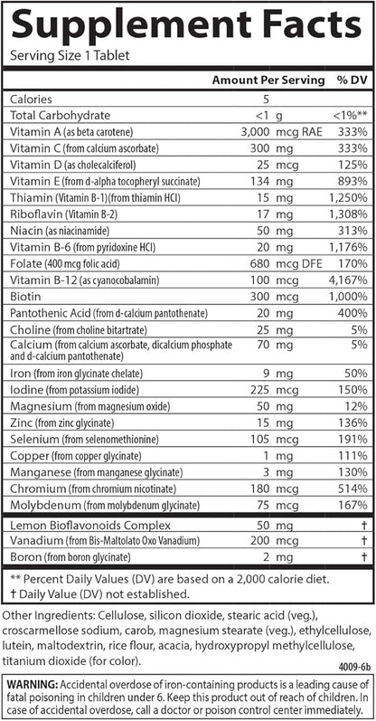 Carlson - Super 1 Daily, Vegetarian Multiple Formula, Multivitamin, Optimal Wellness, 60 Tablets