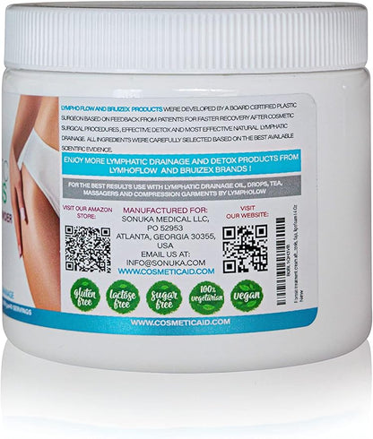 Lymphatic Greens: Superfood Powder Supplement, Vegan Greens Powder Supports Lymphatic System Health, Post Surgery Recovery for Liposuction, BBL & Lipedema, Body Detox, 8 OZ