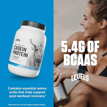 Levels 100% Micellar Casein Protein, Hormone Free, Unflavored 2LB
