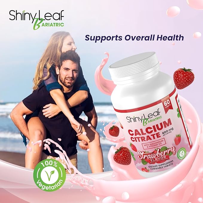 Bariatric Multivitamin with Iron Capsules and Calcium Citrate Chewable Strawberry Flavor - for Post Bariatric Surgery Including Gastric Bypass and Sleeve (3 Months)