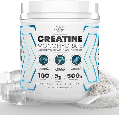 Performance Micronized Creatine Monohydrate Powder Supplement, 5000mg (5g), 100 Servings, Unflavored, Gluten Free, Non-GMO, Vegan