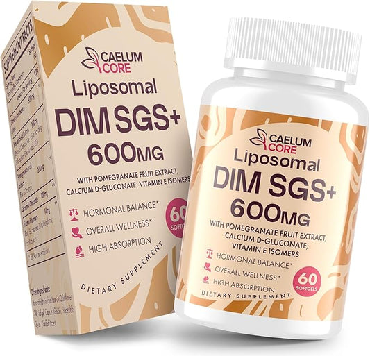 Liposomal DIM SGS Supplement 600 mg - DIM Supplement for Women & Men, Estrogen Supplements Contains Sulforaphane Glucosinolate, Pomegranate Fruit - Support Detox and Antioxidant (1 Pack)