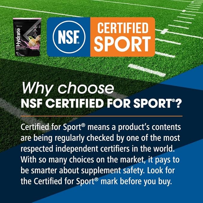 Hydrate Electrolyte Drink Mix | Pink Lemonade Flavor | NSF Certified | Electrolytes, Vitamin C, Magnesium, Zinc, Potassium | Used by Athletes & US Military | Boost Performance | 15 Packs