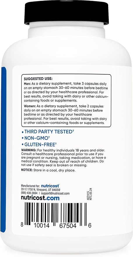 Nutricost ZMA 180 Capsules - Non-GMO and Gluten Free ZMA Supplement