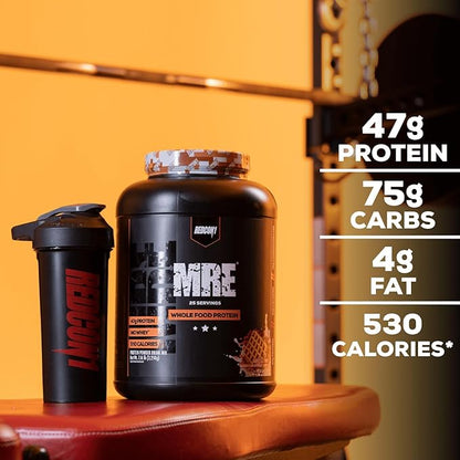 REDCON1 MRE Protein Powder, Fudge Brownie - Meal Replacement Protein Blend Made with MCT Oil & Whole Foods - Protein with Natural Ingredients to Aid in Muscle Recovery (25 Servings)
