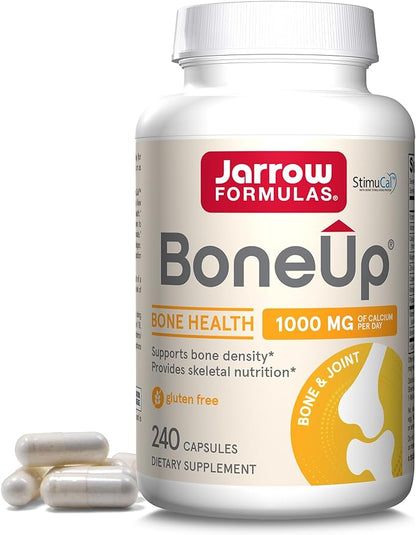 Jarrow Formulas BoneUp for Bone Density and Skeletal Nutrition, Includes Vitamin D3, K2 (as MK-7) and Calcium, 240 Capsules