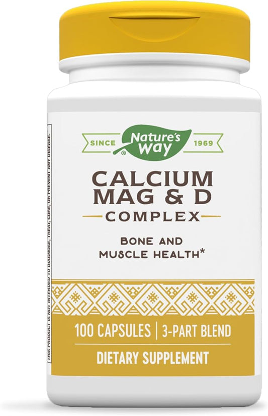 Nature's Way Calcium-Magnesium-Vitamin D Capsules, Supports Bone and Muscle Health*, 100 Capsules