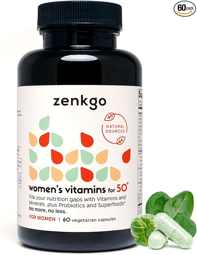Multivitamin for Women 50 Plus, PMS Relief, Skin, Hair & Nails, Supports Joint & Bone, Heart Health, Eye Health, Turmeric, Coq10, Ginkgo, Lutein, Black Cohosh, Vitamins B6, B12, D3, K2 (60Ct)
