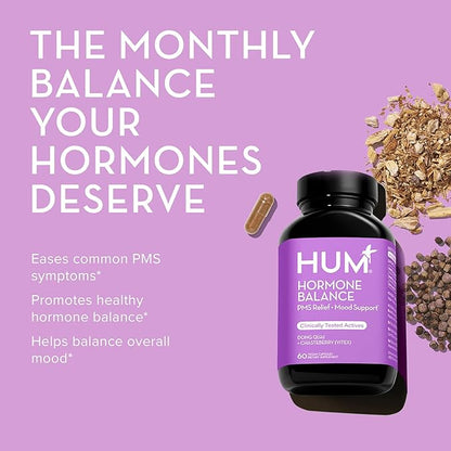 HUM Hormone Balance - Supplement for Women's Health - Support for Cramps, Cravings, Irritability & Hormonal Balance - Chasteberry & Dong Quai Women's Monthly Support (60-Count)