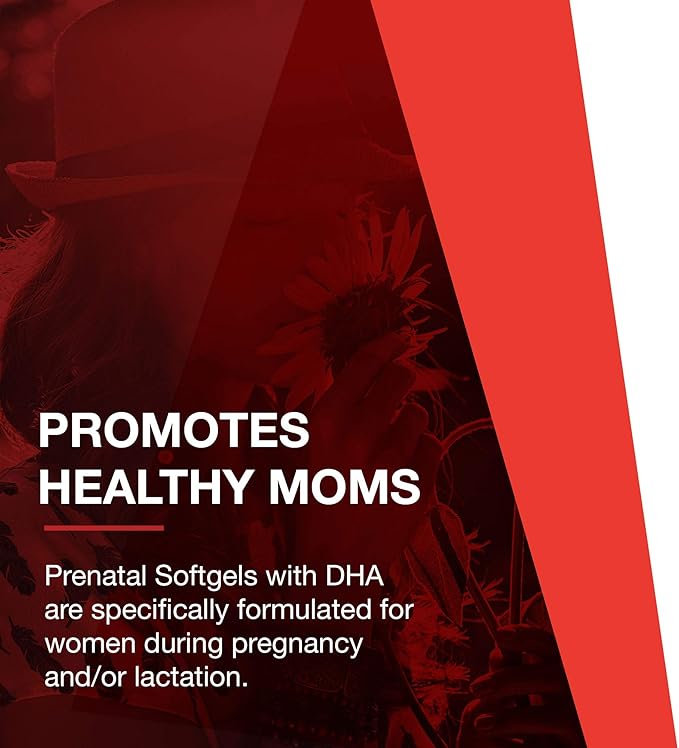 Protocol Pre-Natal Multivitamin with DHA - 250 mg DHA - for Pregnancy & Lactation Support* - with DHA, Calcium, Copper, B12 & Vitamin C - Halal & Dairy Free - 90 Softgels
