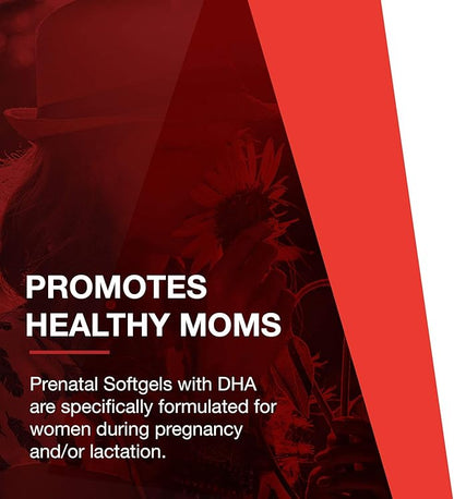 Protocol Pre-Natal Multivitamin with DHA - 250 mg DHA - for Pregnancy & Lactation Support* - with DHA, Calcium, Copper, B12 & Vitamin C - Halal & Dairy Free - 90 Softgels