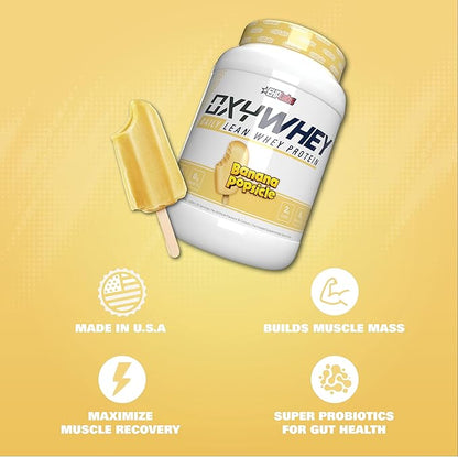 EHP Labs OxyWhey Whey Protein Isolate Powder - 25g of Whey Isolate Protein Powder, Meal Replacement Shake, Sugar Free Protein Powder - 25 Serves (Banana)