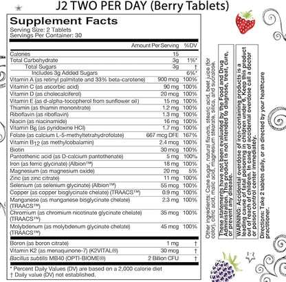 J2 Two per Day Multivitamin Chewable Berry Tablets (30-Day Supply)
