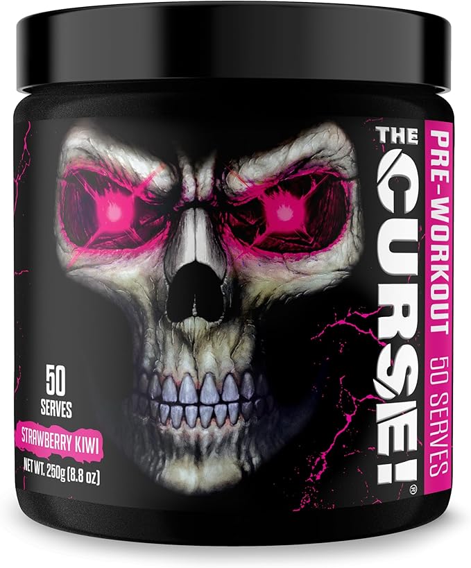 JNX SPORTS The Curse! Pre Workout Powder - Strawberry Kiwi 50 Servings | Preworkout: Boost Strength, Energy + Focus for Men & Women | Caffeine, Beta-Alanine, Creatine & L-Citrulline