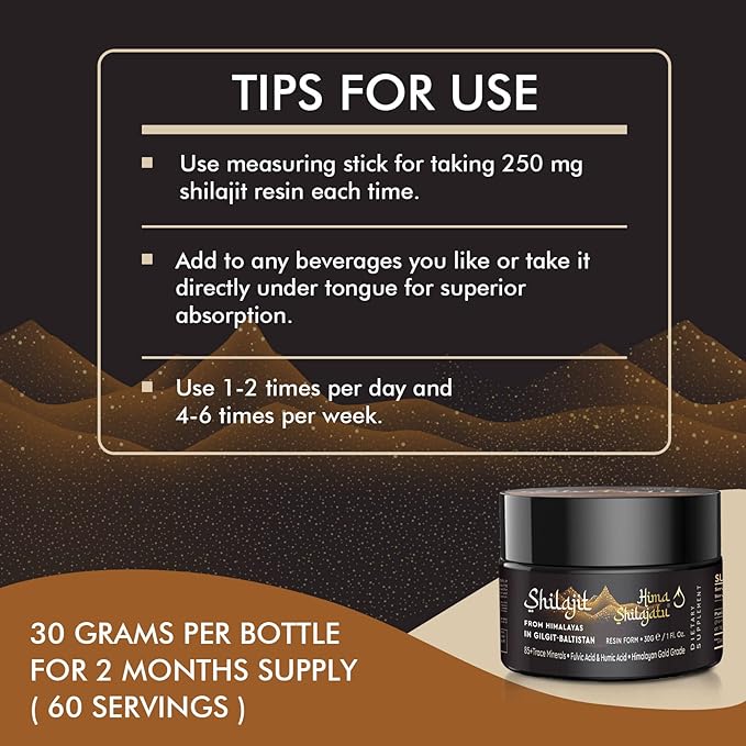 Shilajit Purest Himalayan Shilajit Resin - Gold Grade 100% Pure Shilajit with Fulvic Acid & 85+ Trace Minerals Complex for Energy & Immune Support, Pack of 3 (6 Months Supply)
