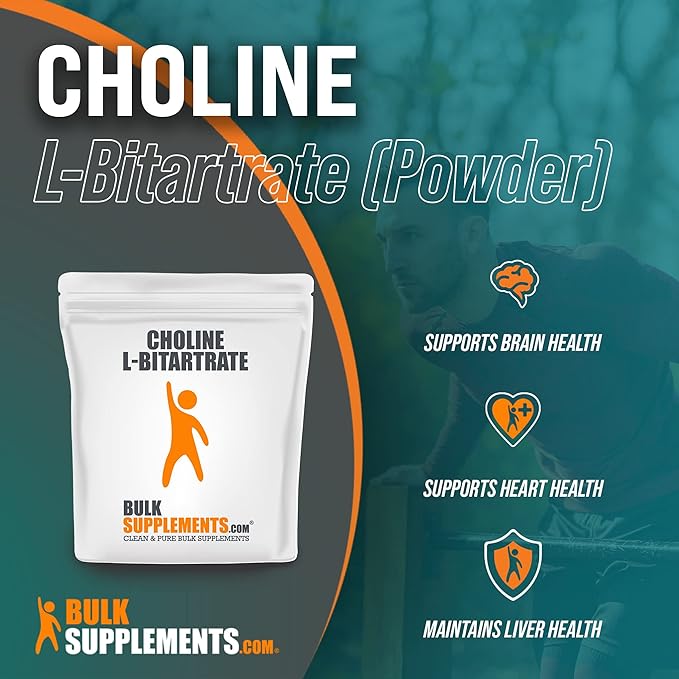 BulkSupplements.com Choline L-Bitartrate Powder - Choline Powder - Cognitive Support Supplements - Choline Supplements - Liver Focus Supplement - Choline Bitartrate Powder (5 Kilograms - 11 lbs)