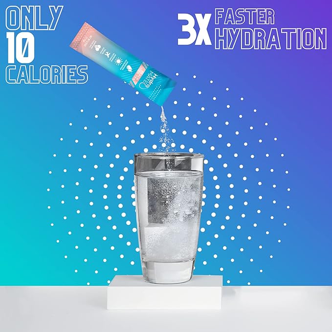 NatureWorks HydroMATE Electrolytes Powder Drink Mix Packets Hydration Accelerator Low Sugar Rapid Party Relief Plus Vitamin C Variety Pack 90 Count