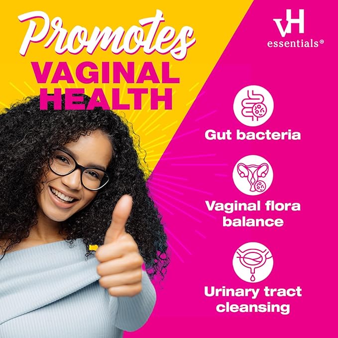 vH essentials Probiotics with Prebiotics and Cranberry Feminine Health Supplement - 120 Capsules