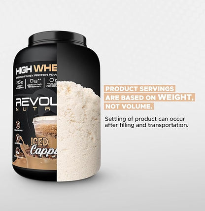 High Whey, Protein Powder, Whey Isolate, Gluten Free, Lean Muscle Mass for Men & Women, 25g of Protein Per Scoop, 908 g, 24 Servings (Iced Cappuccino, 2 Pound)