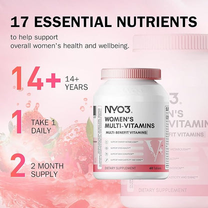 Multivitamin for Women with Zinc & Biotin Vitamins A,C,K,B2,B6,B12 & Multimineral | Daily Multivitamins Beauty & Energy | Gluten-Free, 60 Day Supply