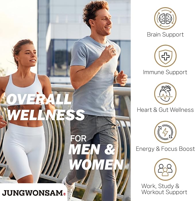 Premium Yejak 6-Year Korean Red Ginseng Extract | 30 Sticks | Vegan | 48mg Ginsenosides per Stick | Energy, Focus, Fatigue, Immune Support | Daily Vitality Supplement for Men & Women