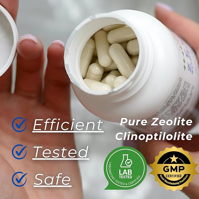 Zeolite Detox Capsules - 120 Zeolite Capsules - 1-2 µm Clinoptilolite Zeolite Detox - 2 Months Supply Zeolite Clinoptilolite Capsules - Zeolite Sorbolit Detox - Zeolite Pills