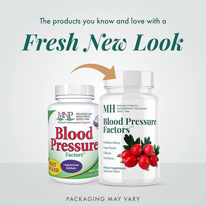 MICHAEL'S Health Naturopathic Programs Blood Pressure Factors - 90 Vegetarian Tablets - Provides Fluid Balance Support - Kosher - 30 Servings