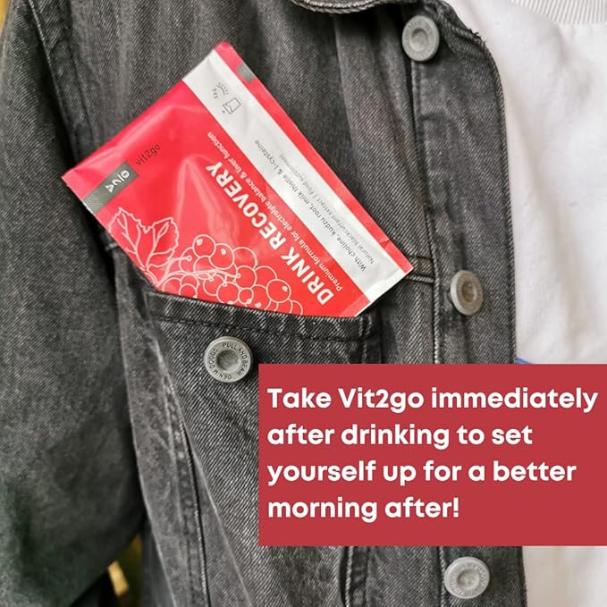 Drink Recovery Electrolytes Powder with Vitamins, Vegan Electrolyte Packets for Hydration & Liver Detox, Blackcurrant Flavor (10 Sachets)