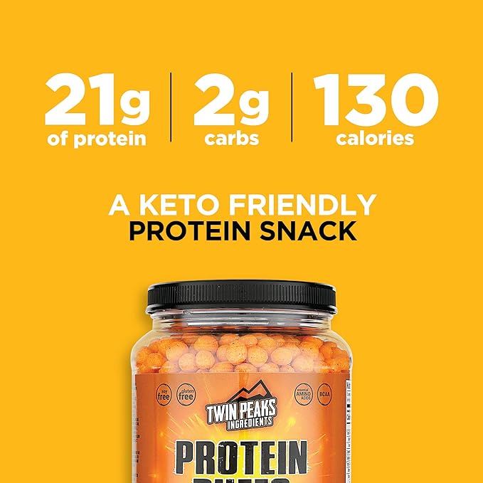 Twin Peaks Low Carb, Keto Friendly Protein Puffs, Nacho Cheese (300g, 21g Protein, 2g Carbs)