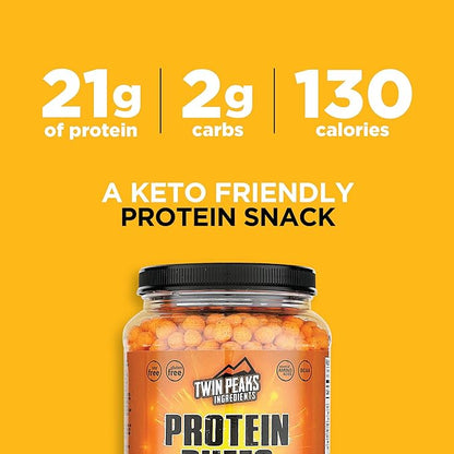 Twin Peaks Low Carb, Keto Friendly Protein Puffs, Nacho Cheese (300g, 21g Protein, 2g Carbs)