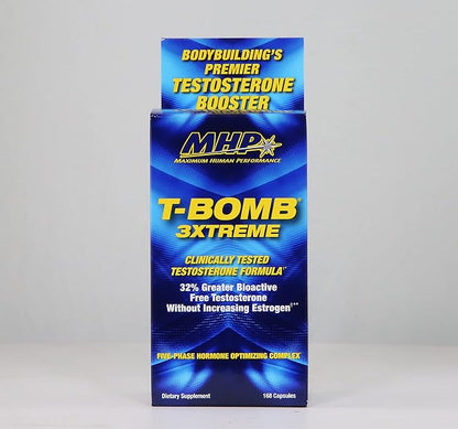 MHP T-Bomb 3xtreme Clinically Tested, Testosterone Booster for Men, Increase Libido, 168 Count