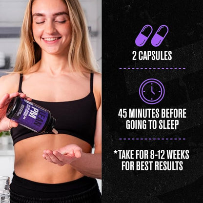 Jacked Factory Lean PM Night Time Fat Burner, Sleep Aid Supplement, & Appetite Suppressant for Men and Women - 60 Stimulant-Free Veggie Weight Loss Diet Pills