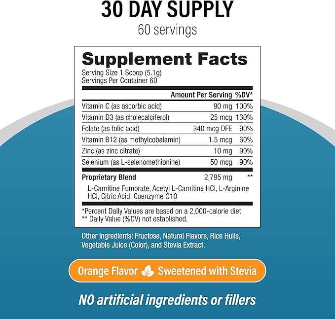 Male Fertility Supplement with L-Carnitine and L-Arginine, Preconception Fertility Formula for Optimal Count & Healthy Volume Production,1 Month Supply (60 doses) in Powder.