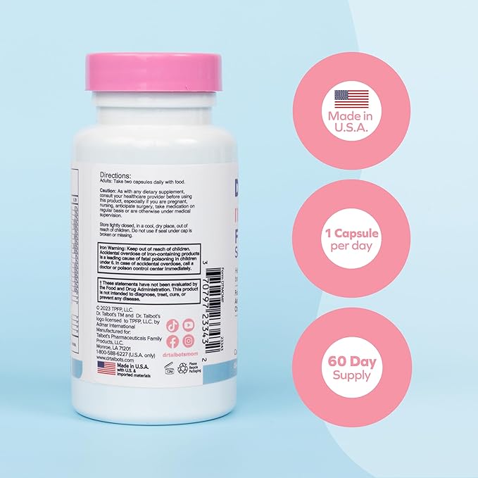 Dr. Talbot's Mom Fertility Support Multi-Vitamins - Aids Ovulation and Prepares Body for Conception - 60 Capsules