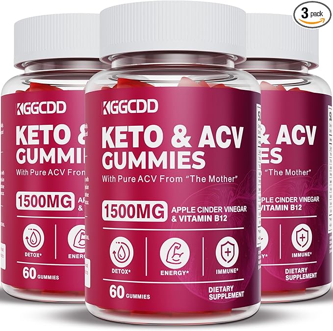 (3 Pack) Keto ACV Gummies Extreme 1500MG Keto Gummies Apple Cider Vinegar Formulated with Pomegranate Beet Juice Powder B12 Vegan Non GMO 180 Gummys