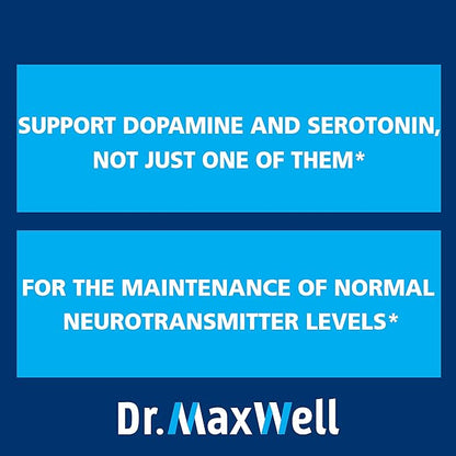 Serotonin and Dopamine Supplements, Better Than Dopamine or Serotonin Support Only. Helps Maintain Normal Neurotransmitter Levels. Mucuna Pruriens, 5-HTP, 60 Capsules Women Men