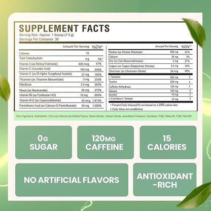 Energy Drink Powder - Energy Boost Drink Mix - Sugar-Free Energy with Antioxidants - Morning Kickstart and Sports Nutrition Endurance Product - 30 Servings, 8 Ounces (Tropical Fusion)