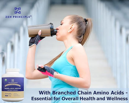 Zen Principle Organic Brown Rice Protein 6 LB. USDA Certified Organic. Unflavored. Non-GMO. Vegan.