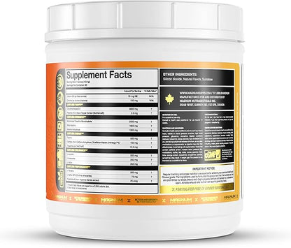 LIMITLESS Magnum 504g - Muscle Workout Powder, Sport Pre Workout for Men and Women, May Assist & Support Increase Energy, Focus, and Endurance - Peach Mango Rush